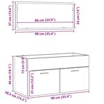 vidaXL Ensemble de mobilier de salle de bain 2 Pièces Chêne noir