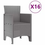 vidaXL Ensemble de salle à manger pour jardin 17 Pièces Gris clair