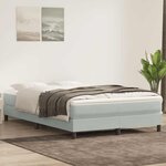vidaXL Sommier à lattes de lit et matelas gris clair 140x210cm velours