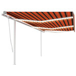 vidaXL Auvent manuel rétractable avec LED 6x3 m Orange et marron