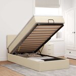 vidaXL Cadre de lit ottoman avec matelas crème 90x190 cm tissu