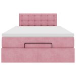 vidaXL Lit ottoman avec matelas rose 120x190 cm velours