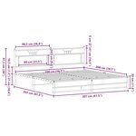 vidaXL Cadre de lit en métal sans matelas chêne marron 200x200 cm