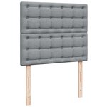 vidaXL Sommier à lattes de lit et matelas gris clair 120x190 cm tissu