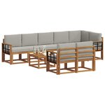 vidaXL Ensemble de canapés d'extérieur 9 pc Gris Naturel et Clair
