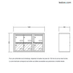 Bloc collectif Leabox 3x2  grade 3  simple face  intérieur  fixation murale  gris clair ral 7035 finition brillante