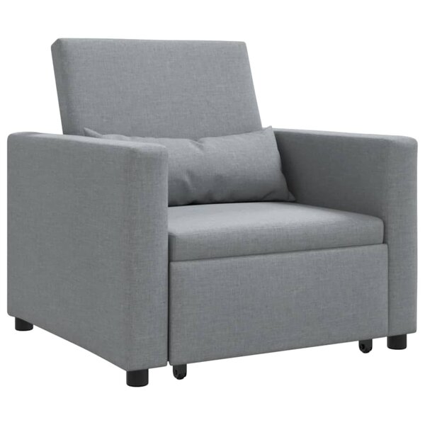 vidaXL Canapé Lit Simple Gris clair 90 x 165 x 87 cm tissu