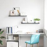 vidaXL Étagères murales flottantes 2 Pièces gris brillant 120x23 5x3 8 cm