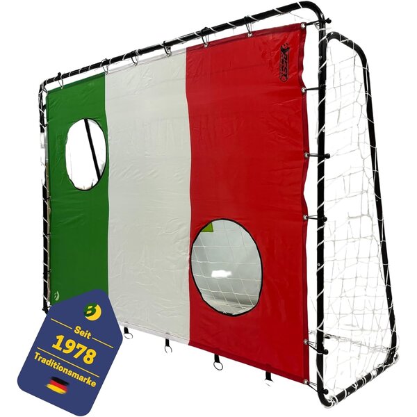Best Sporting 11053-11064 - But de football 213 x 152 x 76 cm en noir avec cible de tir "Italie"