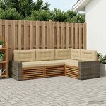 vidaXL Ensemble de canapés d'extérieur 4 pc Naturel et Beige Polyester