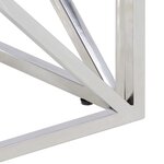 vidaXL Table basse argenté inox et bois de mélèze massif