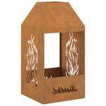 brasero vidaXL 50x50x100 cm en acier vieilli