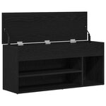 vidaXL Banc à chaussures chêne noir 102x30 5x45 cm bois d'ingénierie