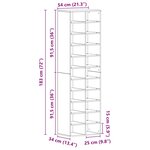 vidaXL Meuble à chaussures chêne artisanal 54x34x183cm bois ingénierie