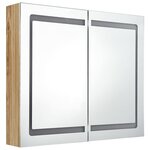 vidaXL Armoire de salle de bain à miroir LED Chêne 80x12x68 cm