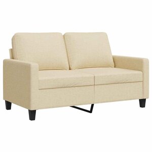 vidaXL Canapé à 2 places Crème 120 cm Tissu