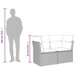 vidaXL Canapé de jardin avec coussins 2 places marron résine tressée