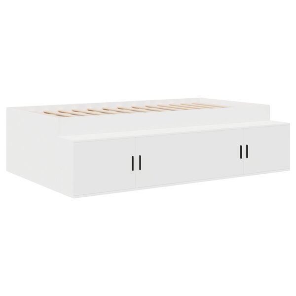 vidaXL Cadre de Lit de Rangement Blanc 100x200 cm