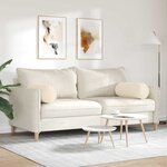 vidaXL Coussins d'accent 2 Pièces Beige Ø 25 x 70 cm Tissu en microfibre