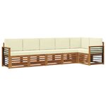 vidaXL Ensemble de canapé d'angle avec coussin 6 Pièces Naturel et Crème