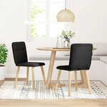 vidaXL Chaises à manger lot de 2 noir tissu