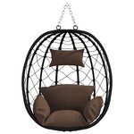 vidaXL Chaise suspendue Café 91 5 x 60 x 110 cm polyrotin