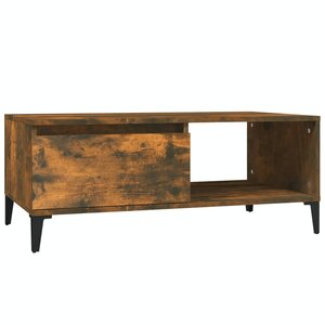 vidaXL Table basse Chêne fumé 90x50x36 5 cm Bois d'ingénierie