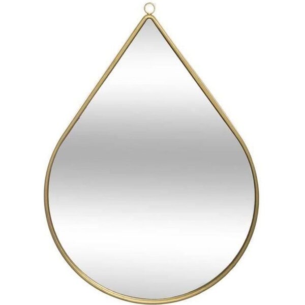 Miroir mural en métal en forme de Goutte - 21 x 29 cm - Doré