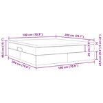 vidaXL Lit avec rangement et matelas Gris foncé 180 x 200 cm Velours