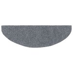 vidaXL Tapis d'escalier autocollants 30 pièces 65 x 21 x 4 cm Gris clair Demi-rond Grand