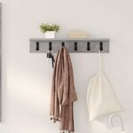 vidaXL Porte-manteau mural avec étagère Gris béton 60 x 10.5 x 10.5 cm