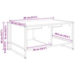 vidaXL Table basse Bois Ancien 80 x 50 x 40 cm Bois d'ingénierie