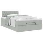 vidaXL Cadre de lit ottoman et matelas gris clair 120x200 cm velours