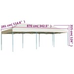 vidaXL Tente de réception pliable escamotable 3x9 m crème