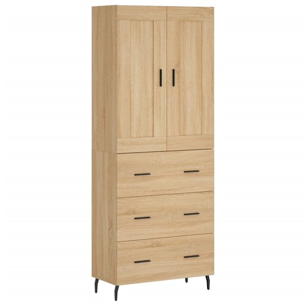 vidaXL Buffet haut Chêne sonoma 69 5x34x180 cm Bois d'ingénierie