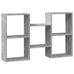 vidaXL Étagère murale gris béton 96x18x60 cm bois d'ingénierie