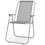 vidaXL Ensemble à manger d'extérieur 8 Pièces Acier et textilène Gris