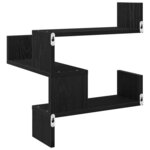 vidaXL Étagère d'angle murale 2 Pièces Chêne noir 40 x 40 x 49.5 cm