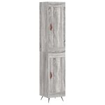 vidaXL Buffet haut Sonoma gris 34 5x34x180 cm Bois d'ingénierie
