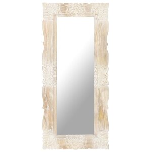 vidaXL Miroir Blanc 110x50 cm Bois de manguier massif