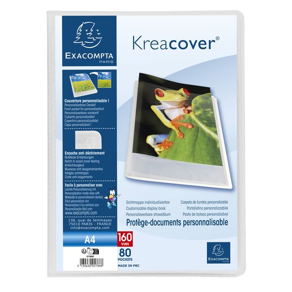 Protège-documents semi rigide Kreacover Chromaline 160 vues - A4 - Incolore x 8 EXACOMPTA