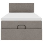 vidaXL Lit ottoman avec matelas et LED taupe 90x200 cm tissu