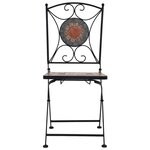 vidaXL Ensemble de bistro 3 Pièces mosaïque Carreau céramique Orange/Gris
