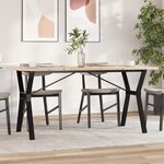 vidaXL Table à manger cadre en Y 140x80x75 5 cm bois pin massif fonte