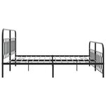 vidaXL Cadre de lit métal sans matelas avec pied de lit noir 200x200cm