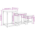 vidaXL Tables basses gigognes 3 Pièces chêne fumé bois d'ingénierie