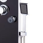 vidaXL Panneau de douche Verre 25 x 44 6 x 130 cm Noir
