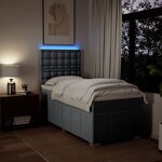 vidaXL Sommier à lattes de lit avec matelas Gris clair 100x200cm Tissu