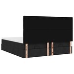 VidaXL Cadre de lit ottoman avec matelas noir 200x200cm tissu