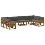 vidaXL Ensemble de canapés d'extérieur 10 pc Naturel et Anthracite